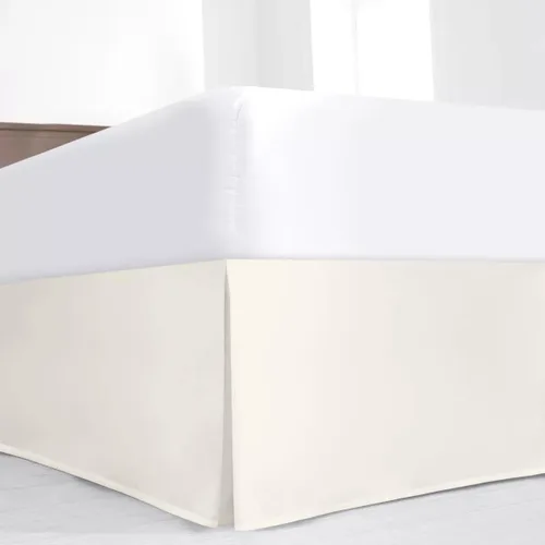 Miniatura 10 de Falda plisada de lujo para cama individual con esquinas divididas, caída a medida de 16 pulgadas, fácil ajuste, volantes plisados contra el polvo