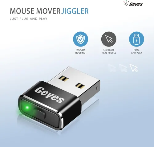 Miniatura 5 de Geyes Mouse Jiggler, dispositivo de mouse indetectable con dos modos de oscilación y multipista, mantiene la computadora o computadora portátil