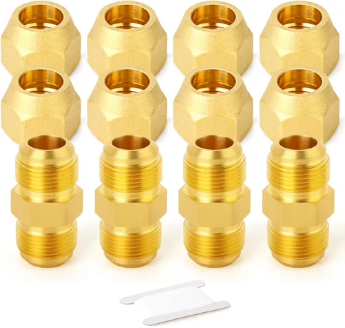 Miniatura 26 de GASHER Adaptador de codo de montaje de tubo de latón de 1/2 pulgada flare x 1/2 pulgada NPT macho Pipe