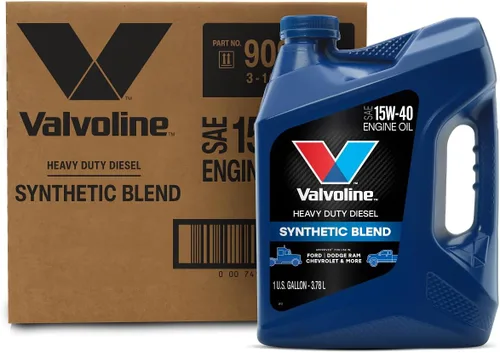 Valvoline Heavy Duty Synthetic Blend 15W-40 Aceite para motor diésel, 1 gal, caja de 3