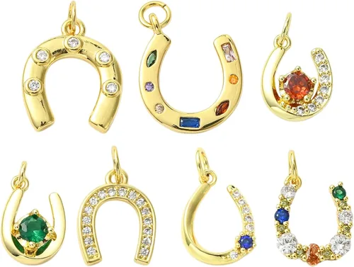 Miniatura 31 de Stiesy 10 dijes de circonita cúbica transparente de Virgen María, chapados en oro de 18 quilates, dije religioso para rosario, collar, joyería, Flor