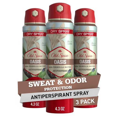 Old Spice Dry Spray Desodorante antitranspirante para hombres, frescura 24/7, protección 24/7 sudor y olor, suave para la piel con acondicionadores