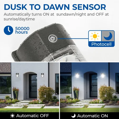 Miniatura 2 de Cinoton - Paquete de luces LED de pared, 26 W, 3000 lm, 5000 K (resistente al agua IP65), 100 – 277 Vac, 150 – 250 W MH/HPS, repuesto para Bronce