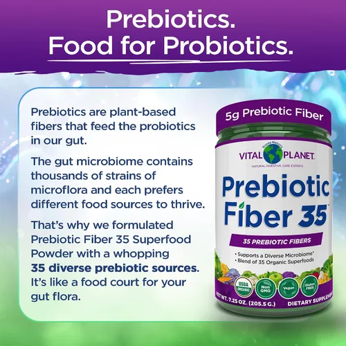 Miniatura 6 de Vital Planet - Suplemento de fibra diversa de fibra 35 en polvo para apoyo dietético y estreñimiento ocasional con 35 fibras prebióticas y 35