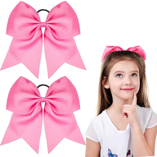 Miniatura 19 de 2 paquetes de lazos grandes para animadoras de 8 pulgadas con soporte para coleta, lazos grandes para el cabello para uniformes de sóftbol para Negro