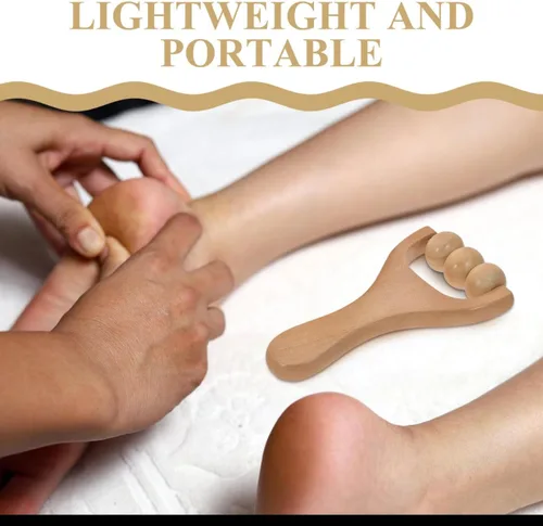 Miniatura 4 de LALAFINA 4 rodillos masajeadores de madera, rodillos de cuentas de mano, herramienta de masaje de acupresión linfática para hombres y mujeres, pies
