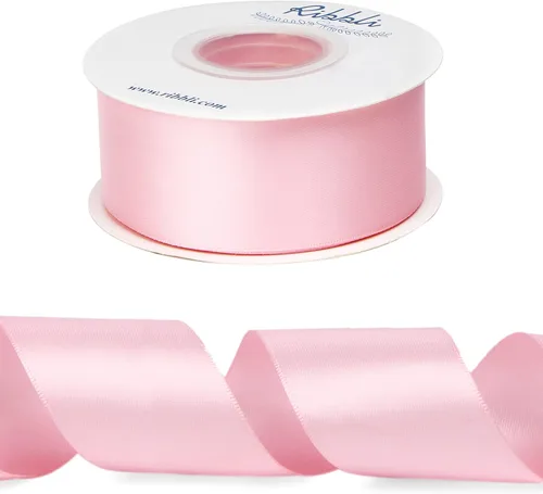 Miniatura 434 de Ribbli - Cinta de satén de doble cara dorada, 1/2 pulgada x 25 yardas, uso para ramo de lazos de manualidades, envoltura de regalos, decoración