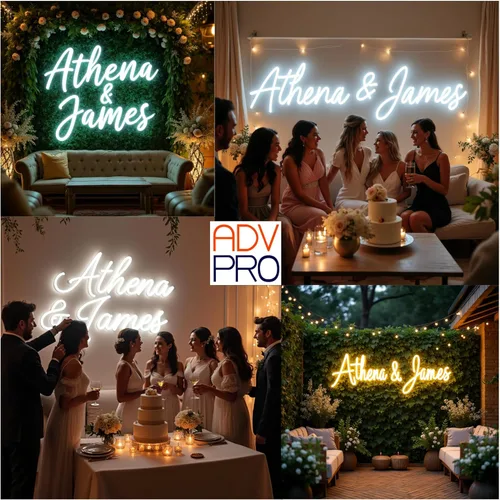 Miniatura 6 de ADVPRO Letreros de neón LED personalizados, personalizables para decoración de pared, boda, fiesta de cumpleaños, letrero de neón LED grande Rosa