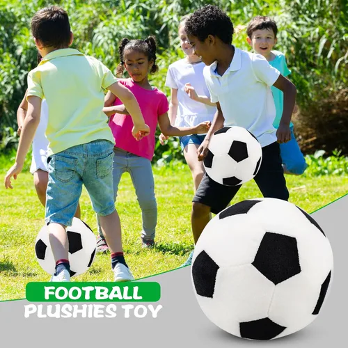 Miniatura 3 de Paquete de 2 almohadas de felpa para pelota de fútbol, esponjoso, juguete de pelota de fútbol, almohadas deportivas suaves para decoración
