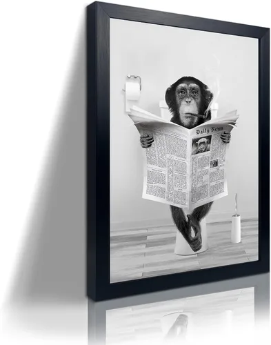 Miniatura 10 de Divertido arte de pared enmarcado de vaca de las tierras altas en bañera, lienzo blanco y negro, impresiones artísticas de pared de vaca, decoración