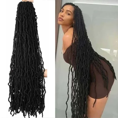 Miniatura 11 de 6 Paquetes Soft Locs Cabello de Ganchillo Pre Looped Faux Locs Trenzas de Ganchillo Goddess Locs Dreadlocs Cabello Sintético Para Mujeres Negras 1b