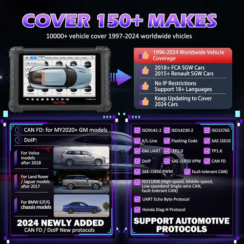 Miniatura 7 de Autel Escáner, escáner para carros en español, Autel MX900 con MV108, escáner OBD2, más de 40 reinicios, compatible con CAN FD/Do IP, todos