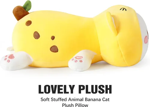 Miniatura 5 de Onsoyours - Lindo gatito plátano gato de peluche juguete de peluche suave almohada de felpa plátano para niños (gato plátano, 30 cm)