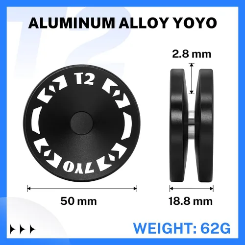 Miniatura 4 de T2 Looping Yoyo para niños, sensible principiante Yoyo profesional 2A Loop Yo yo para nivel de entrada + 5 cuerdas adicionales (negro)