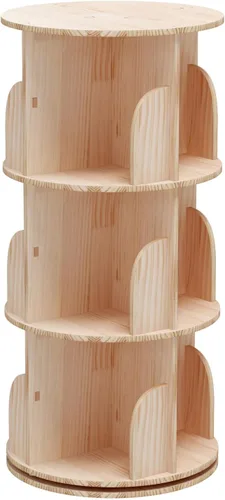 Miniatura 9 de Bear Qiaqia - Estantería giratoria de 2 niveles, estante de exhibición de 360 grados, organizador de estante de pie para niños y adultos, estante
