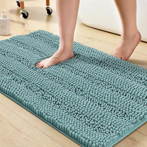 Miniatura 148 de Turquoize Alfombras de Baño de Chenilla Peludas Alfombra de Baño Antideslizante Gruesas Alfombras Peludas para Baño Chenilla Juego de Alfombra