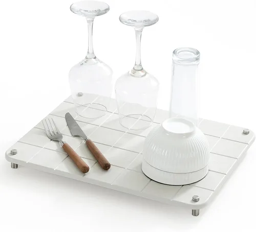 Miniatura 19 de Organizador de Fregadero de Cocina, Bandeja de Piedra Absorbente de Agua para Fregadero, Bandeja de Encimera de Baño de Diatomita, Protector