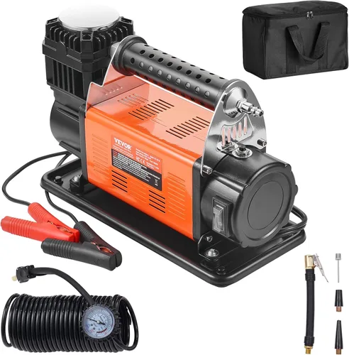 VEVOR - Inflador de neumáticos portátil de 12V, compresor de aire de servicio pesado de 7.06 CFM, bomba de aire todoterreno de 150 PSI con