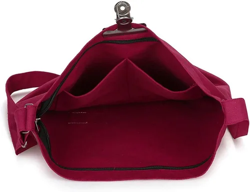 Miniatura 166 de Covelin - Bolsa de hombro informal de lona para mujer, estilo bohemio y retro, bolsa de mano, bolso cruzado, tamaño grande
