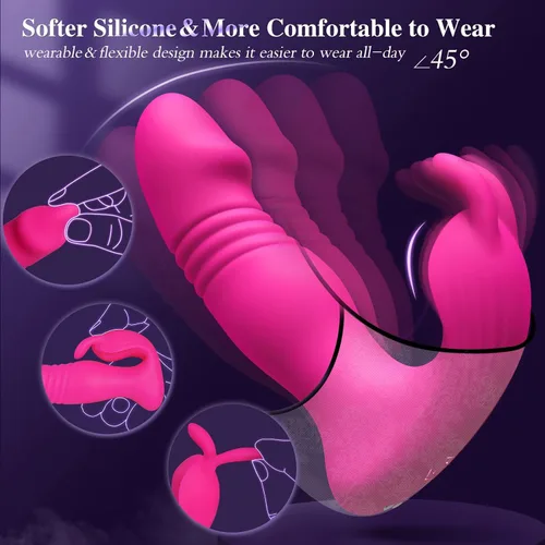 Miniatura 3 de Vibrador Usable para Mujeres Juguetes Sexuales - Vibrador Usable de Control Remoto por Aplicación 3EN1, Juguetes para Adultos con 9 Vibradores Bunny