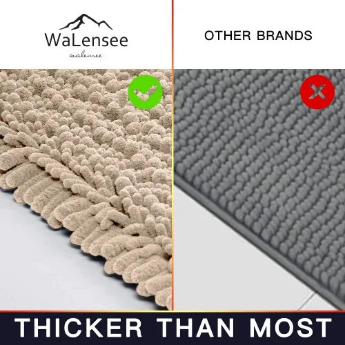 Miniatura 45 de Walensee Alfombra de baño antideslizante (24x17 pulgadas, rosa polvoriento) absorbente de agua, súper suave, lanuda de felpilla, lavable a máquina