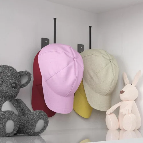 Miniatura 2 de for Paquete de 2 percheros de Metal, Organizer, Gorras de béisbol