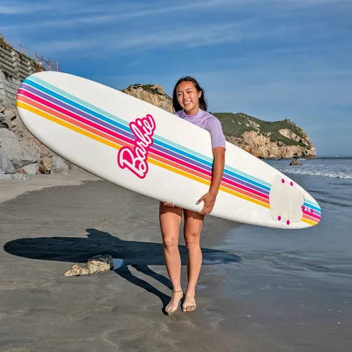 Miniatura 8 de Barbie™ Signature - Tabla de surf de 8 pies de Wavestorm Cubierta superior gráfica con parte inferior lisa de alta densidad para niños y adultos