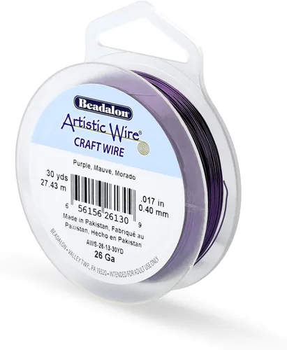 Miniatura 161 de Artistic Wire, alambre para manualidades de calibre 22 bañado en plata, resistente a las manchas, color cobre, blanco, 9,1 m