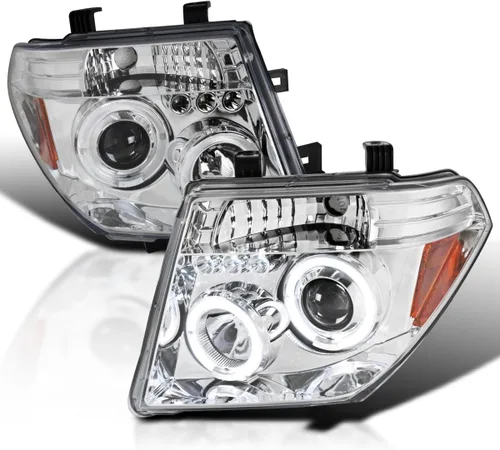 Miniatura 11 de SPEC-D TUNING Faros Delanteros Proyectores LED con Halo Negro Azabache Compatibles con Nissan Pathfinder 2005-2007, Nissan Frontier 2005-2008, Par