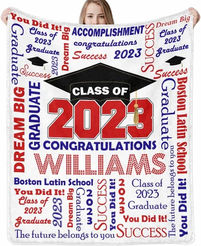 Miniatura 23 de Manta de sofá de graduación personalizada con imagen, manta personalizada para graduados para clase de 2023, personalizable con cualquier palabra
