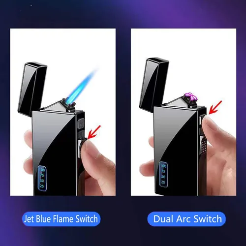 Miniatura 2 de Encendedor de arco y antorcha de butano – Encendedor eléctrico recargable 2 en 1, recargable por USB, resistente al viento para barbacoas, velas