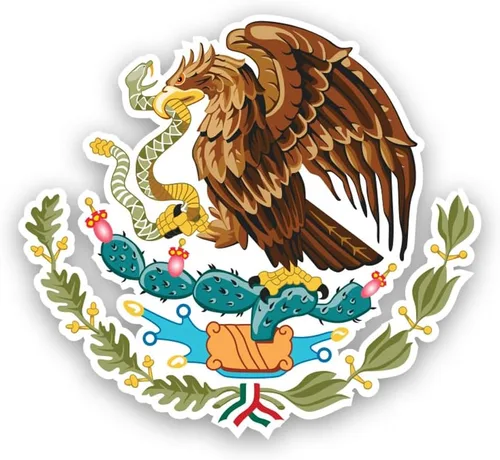 Adhesivo adhesivo del escudo de armas mexicano, vinilo autoadhesivo, resistente a la intemperie, fabricado en Estados Unidos, bandera de México mex