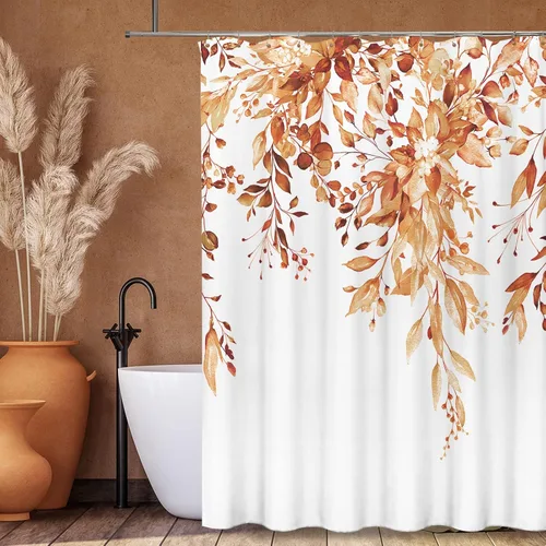 Miniatura 76 de Tititex Spun Sugar - Juego de cortinas de ducha de eucalipto azul claro, hojas de acuarela brillantes en la parte superior, decoración floral