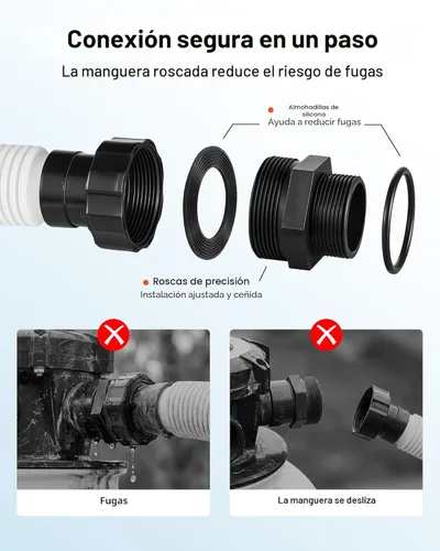Miniatura 5 de VEVOR Bomba de filtro de arena de 12 pulgadas para piscinas sobre el suelo de hasta 15000 galones, sistema de filtración de piscina de 0.33 HP 3000