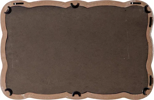 Miniatura 7 de Espejo de pared rectangular festoneado de 16 x 24 pulgadas, espejo de baño rústico de madera envejecida, espejo ondulado vintage sobre el tocador