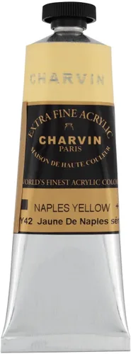 Miniatura 160 de Charvin Pintura acrílica profesional extrafina – verde absenta, tubo de 2.1 fl oz, pigmentos de triple fresado, resistente a la luz, pinturas