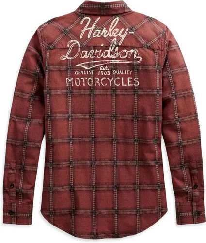 Miniatura 2 de Harley-Davidson Camisa a cuadros Script Font para mujer, 99117-20VW