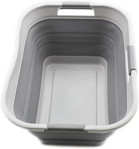 SAMMART Cesta plegable de plástico para la ropa sucia de 30 L (8 galones), contenedor de almacenamiento plegable y organizador, tina de lavado