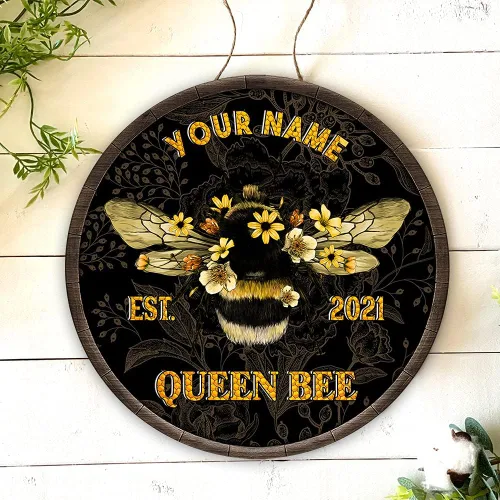 Miniatura 7 de Artsy Woodsy Decoración de pared personalizada de placa de madera de abeja de miel, regalos para apicultores - Decoración para amantes de las abejas