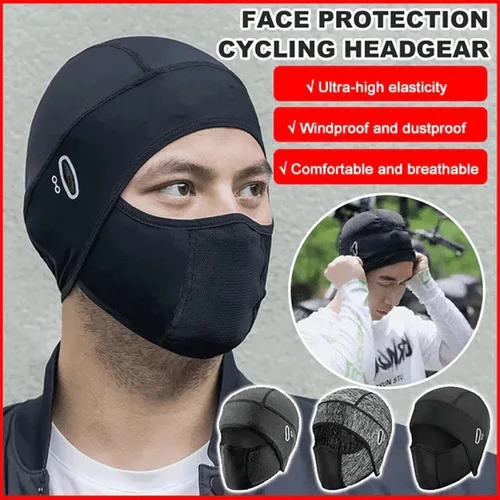 Miniatura 4 de Capucha de ciclismo con protección facial de seda de hielo, Gorros para El Frio para hombres, máscara facial de ciclismo para montar en moto