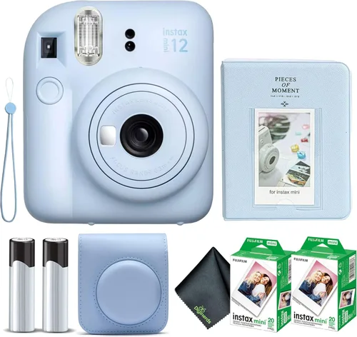 Miniatura 17 de Cámara instantánea Fujifilm Instax Mini 12 en color rosa floreciente, paquete de película Fuji Instax Mini (20 hojas) + estuche de transporte