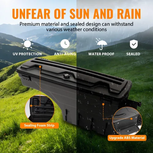 Miniatura 8 de G-PLUS Caja de almacenamiento para caja de camión, caja de herramientas para lado derecho del pasajero, compatible con Toyota Tundra 2007-2020, caja
