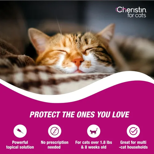 Miniatura 4 de Cheristin Tratamiento y prevención de pulgas para gatos Tratamiento tópico de pulgas de acción rápida para gatos de más de 1.8 libras 1 unidad