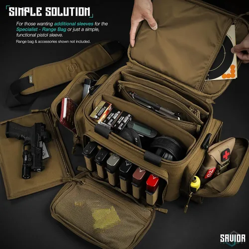 Miniatura 4 de Savior Equipment Funda táctica 600D para arma de fuego, funda suave con parche reflectante para bolsa de gama Specialist Series, cremalleras