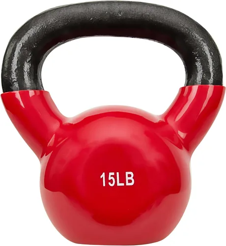 Miniatura 10 de Pesa rusa con revestimiento de vinilo Sunny Health & Fitness para entrenamiento de fuerza y ejercicio de balanceo - En 5, 10, 15, 20, 25 libras