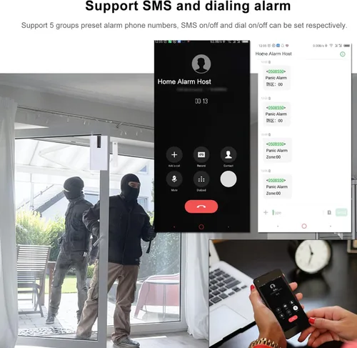 Miniatura 5 de Sistema de alarma WiFi GSM para el hogar, 2.4 pulgadas LCD inalámbrico DIY Smart Home antirrobo sistema de alarma de seguridad de 10 piezas