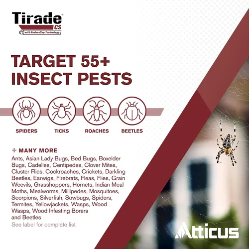 Miniatura 3 de Atticus Tirade CS Insecticida (16 onzas) Control de plagas en interiores y exteriores liberado en el tiempo para hormigas, moscas, pulgas, mosquitos