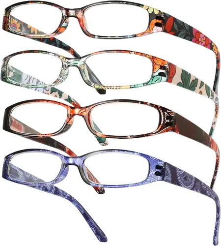 Miniatura 13 de Gaoye Paquete de 4 Lentes de Lectura para Mujer, Lentes de Lectura con Bloqueo de Luz Azul, Elegantes Lentes de Lectura para Mujer en 4 Patrones
