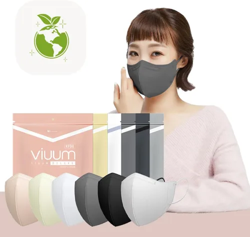 HOMSSEM [25 unidades] VIUUM Deluxe Máscara Facial Coreana de Color – Máscara Facial Coreana Suave y Duradera para Adultos – Filtro 2D de 4 Capas