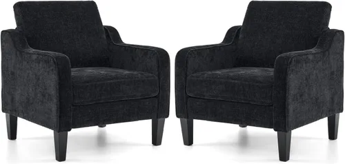 Miniatura 42 de VINGLI Juego de 2 Sillas de Acento Modernas, Sillas Beige para Sala de Estar, Sillón Cómodo para Dormitorio, Silla de Sofá Tapizada, Silla